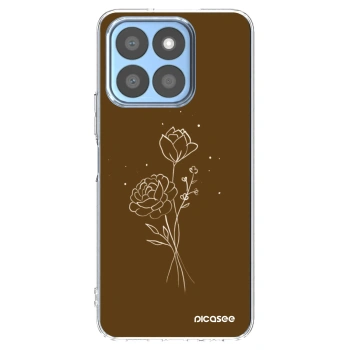 Picasee silikonowe przeźroczyste etui na Honor X8b - Brown flowers