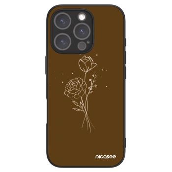 Etui na Apple iPhone 16 Pro - Brown flowers