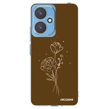 Picasee silikonowe przeźroczyste etui na Xiaomi Redmi 13C 5G - Brown flowers