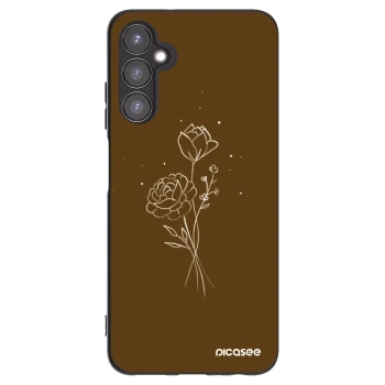 Picasee silikonowe czarne etui na Samsung Galaxy A05s A057G - Brown flowers