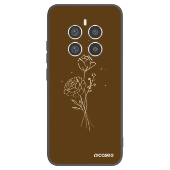 Picasee silikonowe czarne etui na Realme 12 Pro 5G - Brown flowers