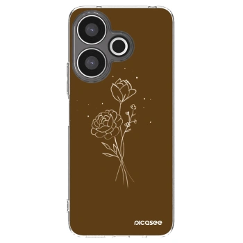 Picasee silikonowe przeźroczyste etui na Xiaomi Redmi 13 4G - Brown flowers