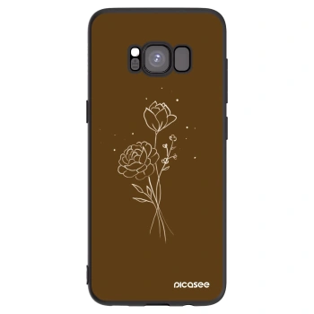 Picasee silikonowe czarne etui na Samsung Galaxy S8 G950F - Brown flowers