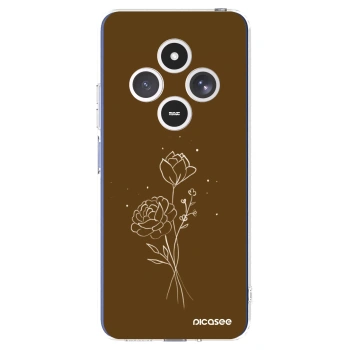 Picasee silikonowe przeźroczyste etui na Xiaomi Redmi 14C - Brown flowers