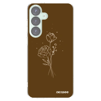 Picasee silikonowe przeźroczyste etui na Samsung Galaxy S25+ 5G - Brown flowers