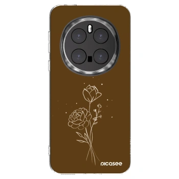 Picasee silikonowe przeźroczyste etui na Honor Magic7 Pro 5G - Brown flowers