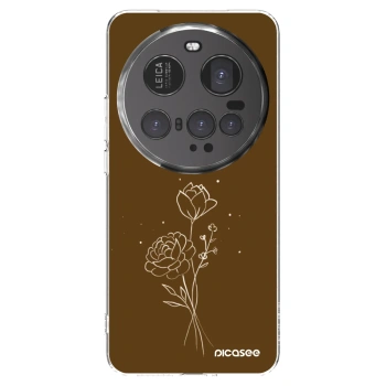 Picasee silikonowe przeźroczyste etui na Xiaomi 15 Ultra - Brown flowers