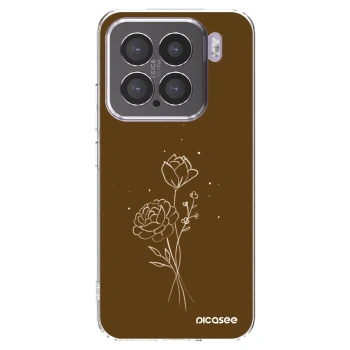 Picasee silikonowe przeźroczyste etui na Xiaomi 15 - Brown flowers