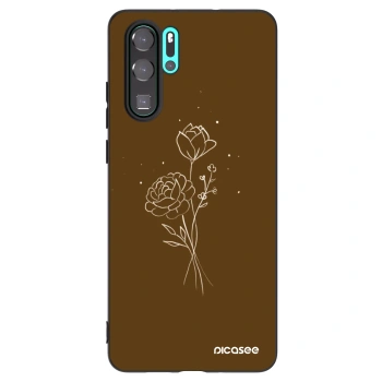 Etui na Huawei P30 Pro - Brown flowers