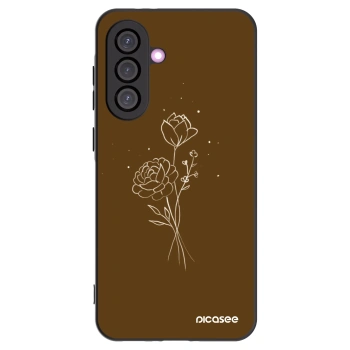 Picasee silikonowe czarne etui na Samsung Galaxy A56 5G A566B - Brown flowers