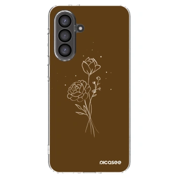 Picasee silikonowe przeźroczyste etui na Samsung Galaxy A36 5G - Brown flowers