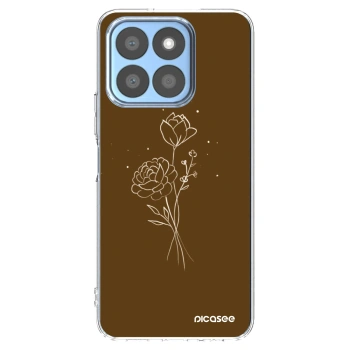 Picasee silikonowe przeźroczyste etui na Honor X8c - Brown flowers