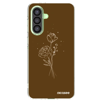 Picasee silikonowe przeźroczyste etui na Samsung Galaxy A26 5G A266B - Brown flowers