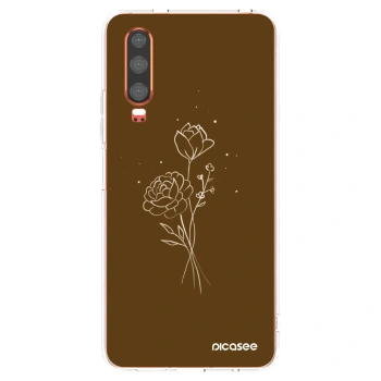 Picasee silikonowe przeźroczyste etui na Huawei P30 - Brown flowers
