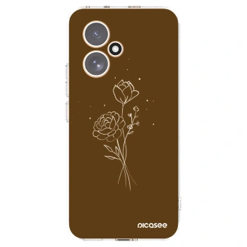 Picasee silikonowe przeźroczyste etui na Honor 400 5G - Brown flowers