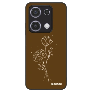 Etui na Xiaomi Redmi Note 14S - Brown flowers