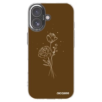 Picasee silikonowe przeźroczyste etui na Apple iPhone 17 - Brown flowers