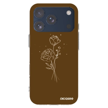 Picasee silikonowe przeźroczyste etui na Apple iPhone 17 Pro - Brown flowers