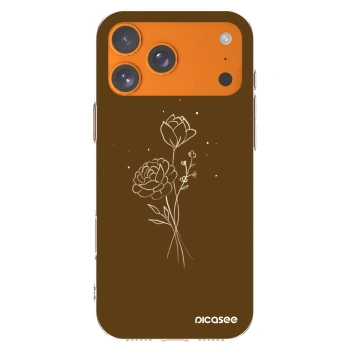 Picasee silikonowe przeźroczyste etui na Apple iPhone 17 Pro Max - Brown flowers