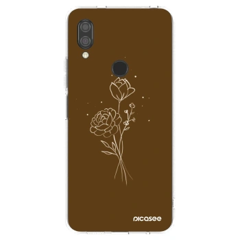Picasee silikonowe przeźroczyste etui na Xiaomi Redmi 7 - Brown flowers