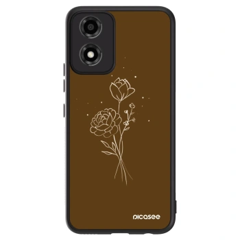 Etui na Motorola Moto E14 - Brown flowers