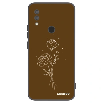 Picasee silikonowe czarne etui na Xiaomi Redmi 7 - Brown flowers