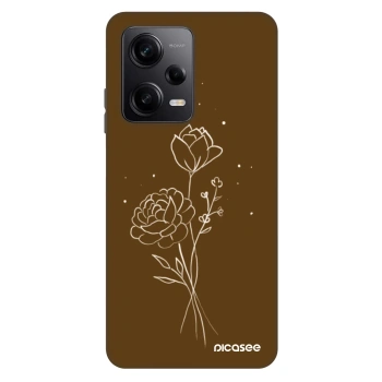 Etui na Xiaomi Redmi Note 12 Pro 5G - Brown flowers
