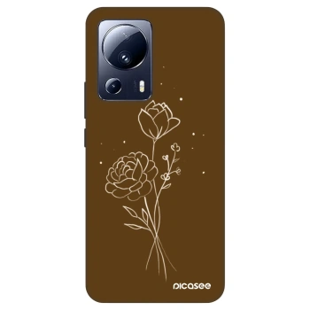 Etui na Xiaomi 13 Lite - Brown flowers