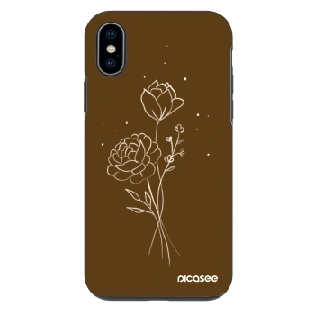 Etui na Apple iPhone X/XS - Brown flowers