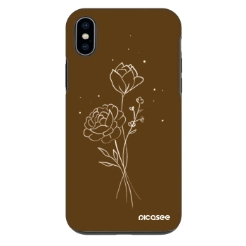 Etui na Apple iPhone XS Max - Brown flowers