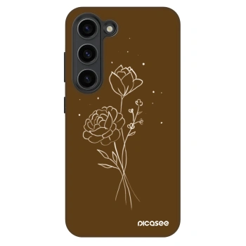 Picasee Fashion Case na Samsung Galaxy S23+ 5G - Brown flowers