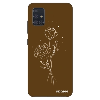Etui na Samsung Galaxy A51 A515F - Brown flowers