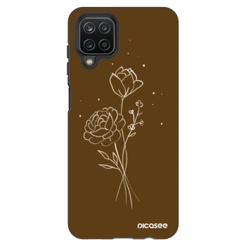 Etui na Samsung Galaxy A12 A125F - Brown flowers