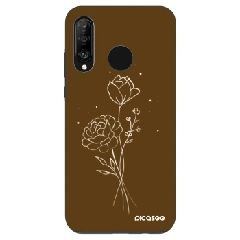 Etui na Huawei P30 Lite - Brown flowers