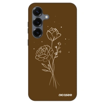 Etui na Samsung Galaxy S25 5G - Brown flowers