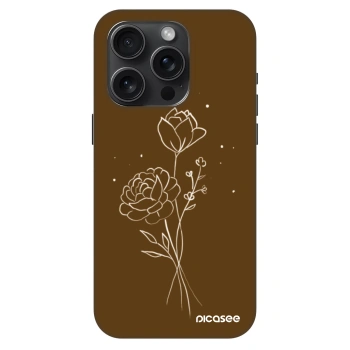 Etui na Apple iPhone 15 Pro - Brown flowers