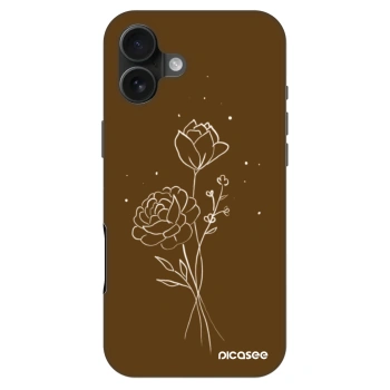 Etui na Apple iPhone 16 Plus - Brown flowers