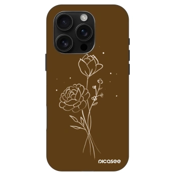 Picasee Fashion Case MagSafe na Apple iPhone 16 Pro - Brown flowers