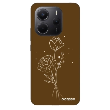 Etui na Xiaomi Redmi Note 14 4G - Brown flowers