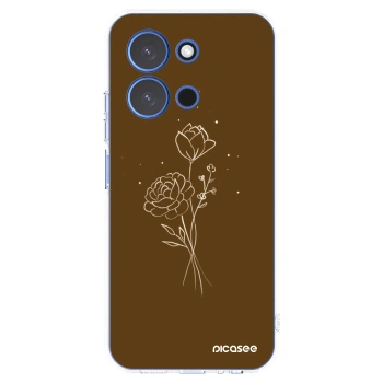 Picasee silikonowe przeźroczyste etui na Xiaomi Redmi 15C 4G - Brown flowers