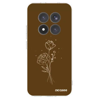 Picasee silikonowe przeźroczyste etui na Xiaomi Redmi Note 15 Pro+ - Brown flowers