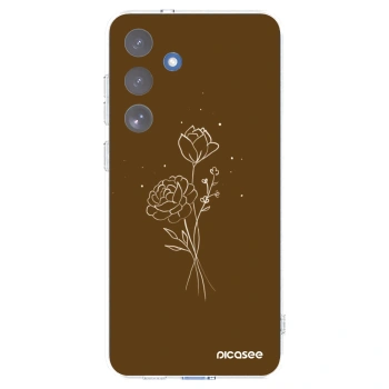 Picasee silikonowe przeźroczyste etui na Samsung Galaxy S25 FE 5G - Brown flowers
