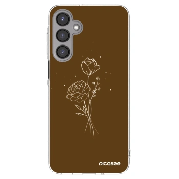 Picasee silikonowe przeźroczyste etui na Samsung Galaxy A16 4G - Brown flowers