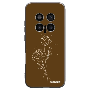Picasee silikonowe czarne etui na Honor Magic8 Pro 5G - Brown flowers