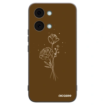 Picasee silikonowe czarne etui na Xiaomi Poco X8 Pro Max - Brown flowers