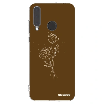 Picasee silikonowe przeźroczyste etui na Honor 20 Lite - Brown flowers