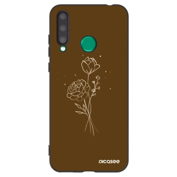 Picasee silikonowe czarne etui na Honor 20 Lite - Brown flowers
