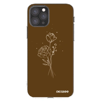 Picasee silikonowe przeźroczyste etui na Apple iPhone 11 Pro - Brown flowers
