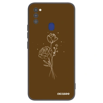 Etui na Samsung Galaxy M21 M215F - Brown flowers