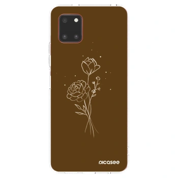 Picasee silikonowe przeźroczyste etui na Samsung Galaxy Note 10 Lite N770F - Brown flowers